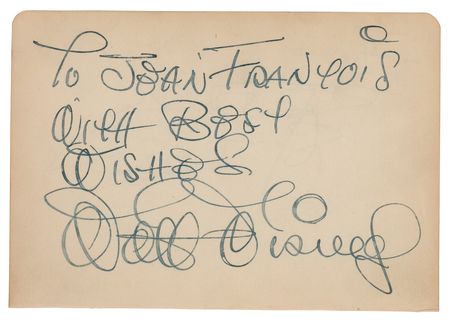 Lot #423 Walt Disney Signature - Image 1
