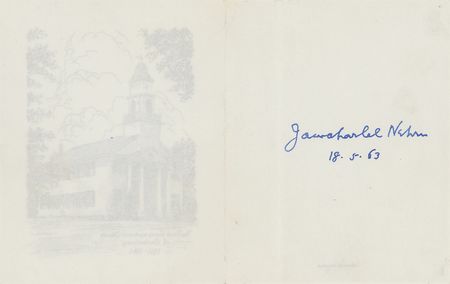 Lot #241 Jawaharlal Nehru Signature - Image 1