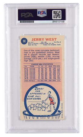 Lot #767 Jerry West Signed 1969 Topps Basketball Card - PSA/DNA GEM MINT 10 - Image 2