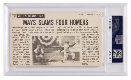 Lot #725 1964 Topps Giants #51 Willie Mays PSA NM-MT 8 Sports Card - Image 2
