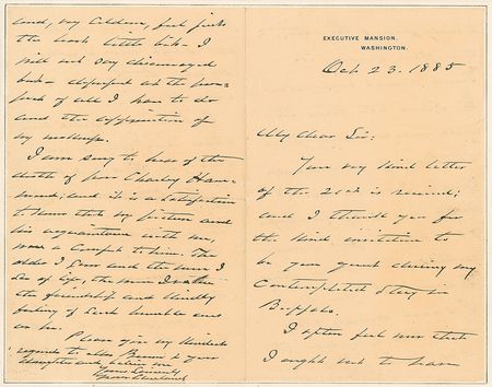 Lot #38 Grover Cleveland Autograph Letter Signed as President - Image 1