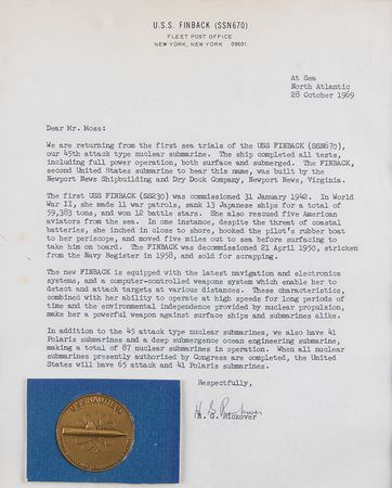 Lot #316 Hyman G. Rickover Typed Letter Signed - Image 1