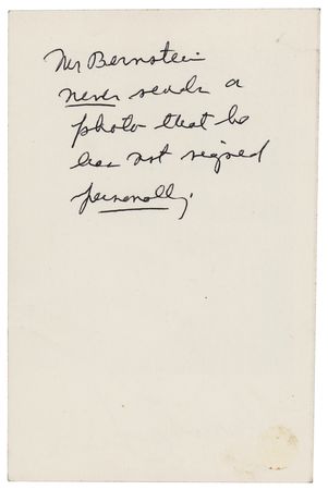 Lot #523 Leonard Bernstein Signed Photograph - Image 2