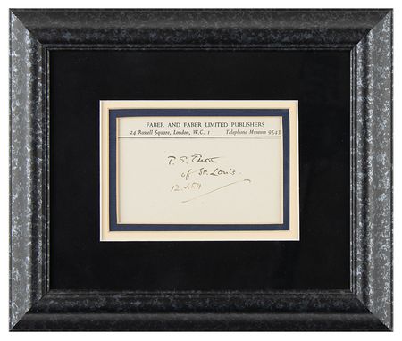 Lot #453 T. S. Eliot Signature - Image 2