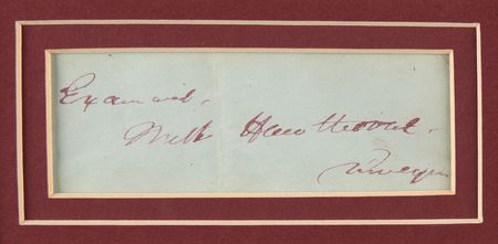 Lot #458 Nathaniel Hawthorne Signature - Image 1