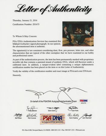 Lot #192 Mikhail Gorbachev Signed Photograph - Image 2