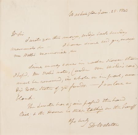 Lot #287 Daniel Webster Autograph Letter Signed - Image 2