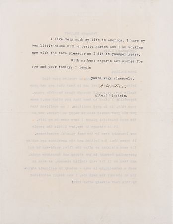 Lot #106 Albert Einstein: Einstein in the aftermath of WWII: 