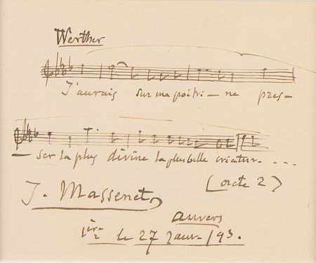 Lot #540 Jules Massenet Autograph Musical Quotation Signed - Image 2