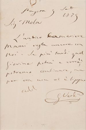 Lot #509 Giuseppe Verdi Autograph Letter Signed - Image 2