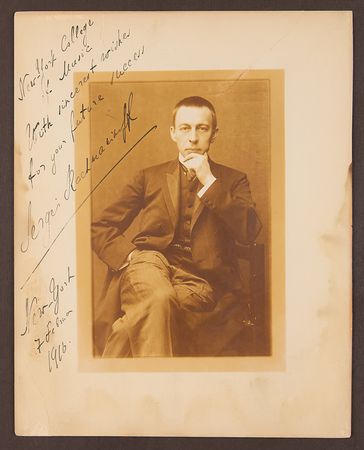 Lot #502 Sergei Rachmaninoff: Rachmaninoff presents his portrait to the 