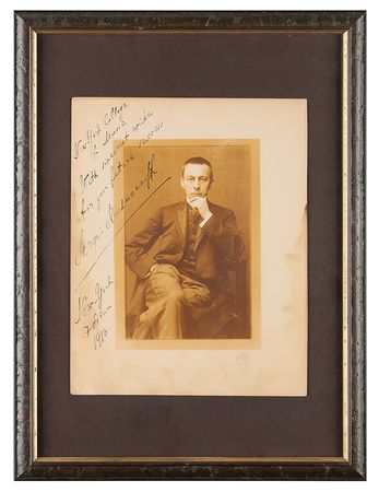 Lot #502 Sergei Rachmaninoff: Rachmaninoff presents his portrait to the 