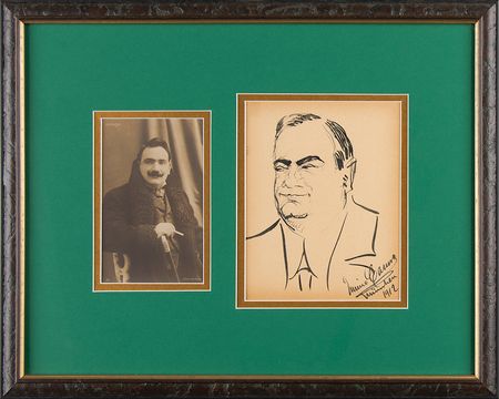 Lot #494 Enrico Caruso Signed Sketch - Image 1