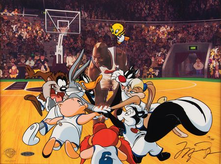 Lot #723 Michael Jordan Signed Limited Edition Space Jam Cel: 'Tune Squad' - Image 1