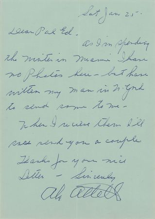 Lot #728 Abe Atell Letter Signed - Image 1