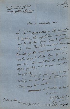 Lot #437 Gustave Flaubert Autograph Letter Signed - Image 1