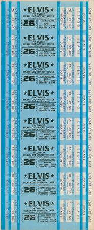 Lot #574 Elvis Presley Sheet of Unperforated 1977 Concert Tickets - Image 1
