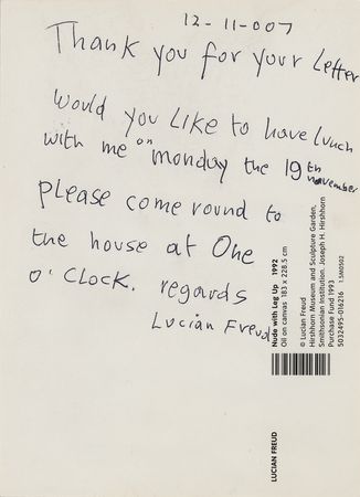 Lot #396 Lucian Freud Autograph Letter Signed - Image 1