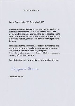 Lot #396 Lucian Freud Autograph Letter Signed - Image 3