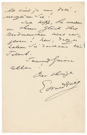 Lot #497 Edvard Grieg Autograph Letter Signed - Image 2