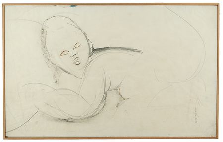 Lot #400 Amedeo Modigliani Signed Sketch - Image 1