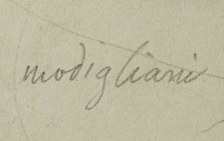 Lot #400 Amedeo Modigliani Signed Sketch - Image 2