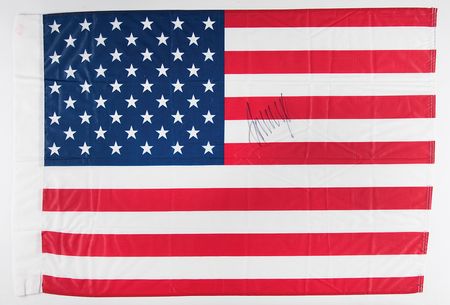 Lot #92 Donald Trump Signed United States Flag - Image 1