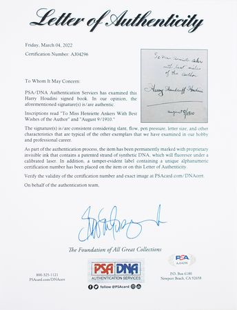 Lot #587 Harry Houdini Signed Book - Image 5