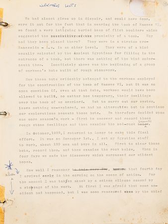 Lot #136 Howard Carter's Hand-Annotated Lecture Notes - Image 2
