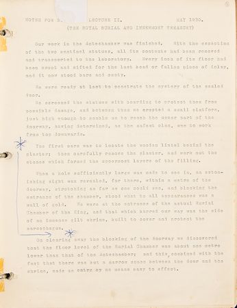 Lot #136 Howard Carter's Hand-Annotated Lecture Notes - Image 7