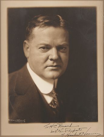 Lot #57 Herbert Hoover Signed Photograph - Image 1
