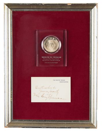 Lot #86 Harry S. Truman Signed White House Card - Image 1
