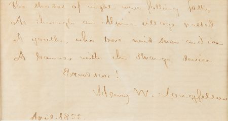 Lot #465 Henry Wadsworth Longfellow Autograph Quotation Signed - Image 2