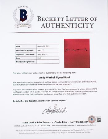 Lot #420 Andy Warhol Signed Book - Image 4