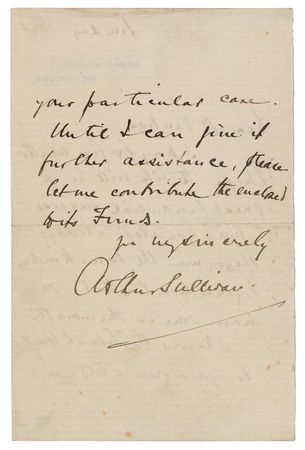 Lot #550 Arthur Sullivan Autograph Letter Signed - Image 2