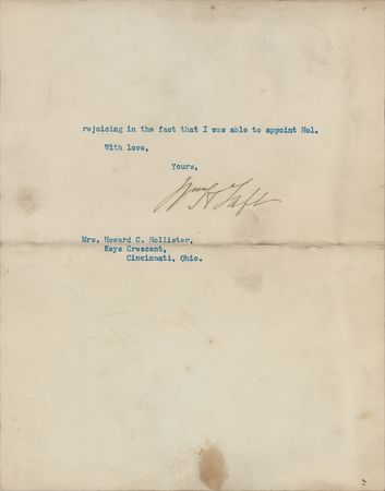 Lot #85 William H. Taft Typed Letter Signed as President - Image 2
