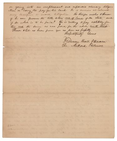 Lot #6 Millard Fillmore Autograph Letter Signed - Image 2