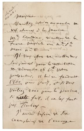 Lot #500 Giovanni Pacini Autograph Letter Signed - Image 1