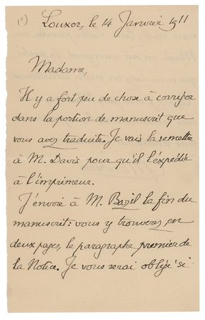 Lot #229 Gaston Maspero Autograph Letter Signed - Image 1