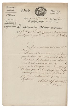 Lot #279 Charles-Maurice de Talleyrand