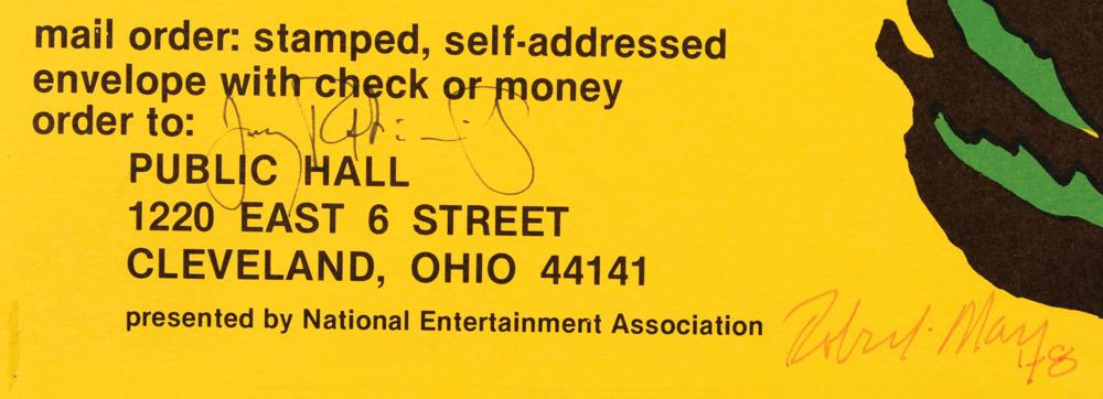 Bob Marley and the Wailers Signed 1979 Cleveland Concert Poster | RR