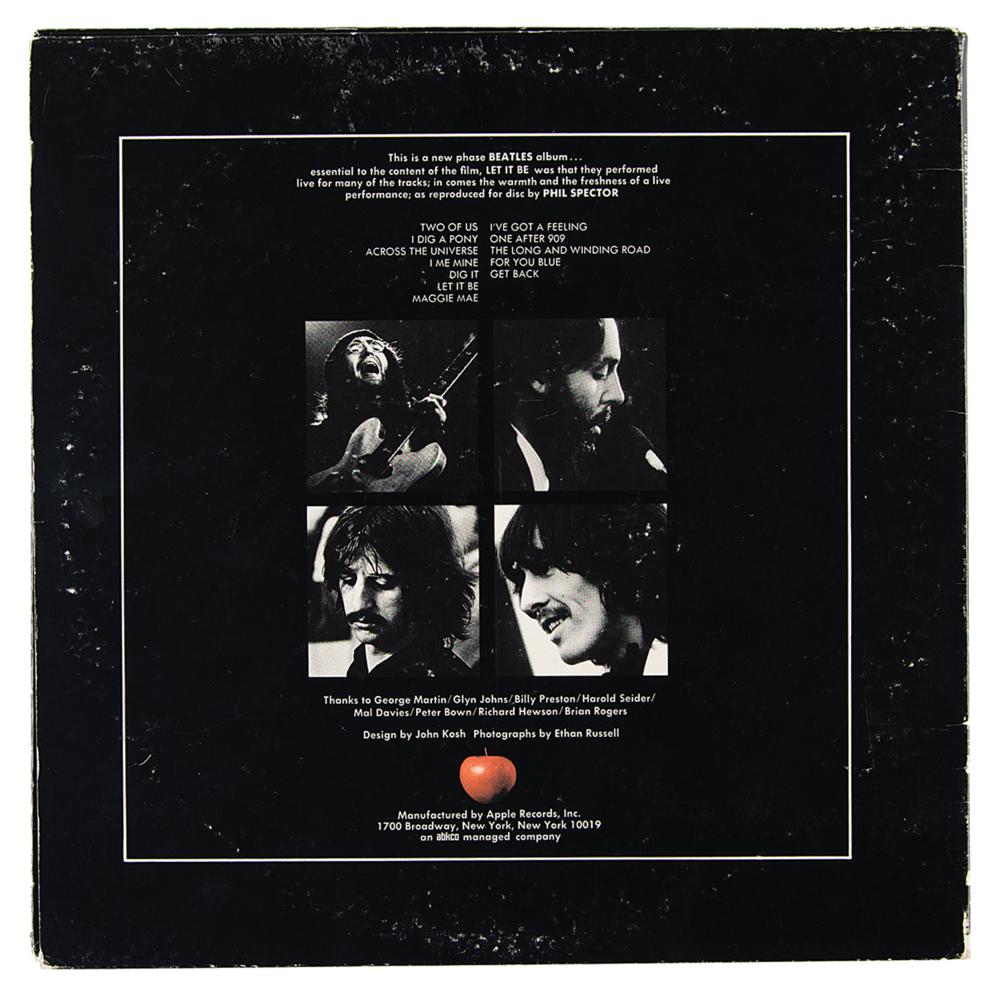 John Lennon Signed 'Let It Be' Inner Album Sleeve with (2)