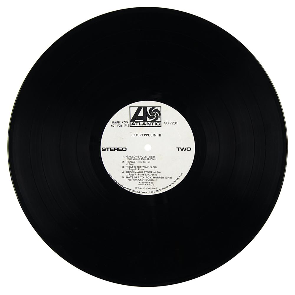 Led Zeppelin III US Promotional First Pressing Album (Atlantic