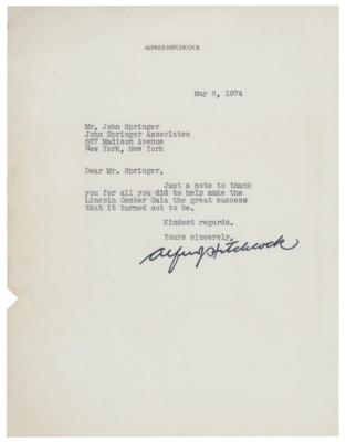 Lot #8040 Alfred Hitchcock Signed Photograph (Taken and Initialed by Andy Warhol) and Typed Letter Signed - Image 3