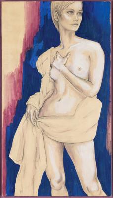 Lot #8035 Edie Sedgwick Original Self Portrait Painting (1965) - Image 2