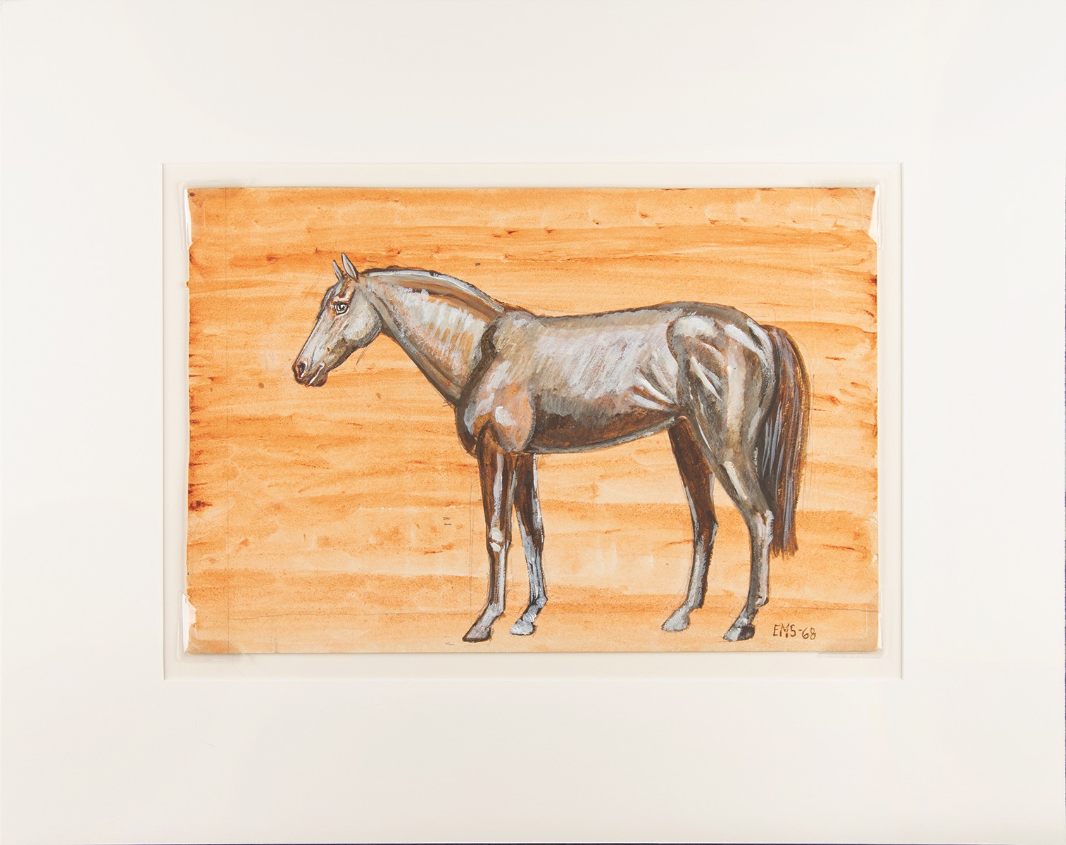 Lot #8037 Edie Sedgwick Original Horse Painting (1968) - Image 1