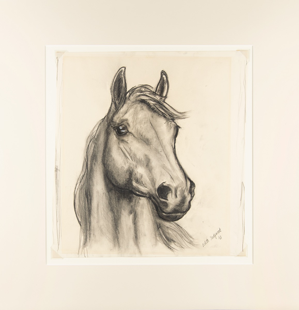 Lot #8028 Edie Sedgwick Original Horse Sketch (1961) - Image 1