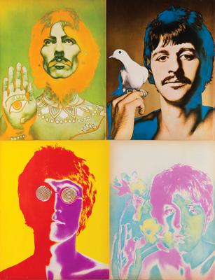 Lot #8076 Beatles: Richard Avedon 1968 Look Magazine Fold-Out Posters with Advertisement - Image 1