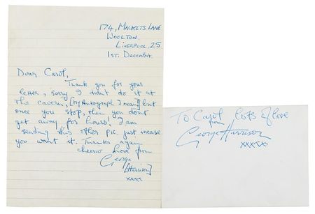 Lot #8061 George Harrison Signed Photograph and Autograph Letter Signed - Image 1