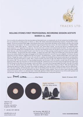 Lot #8122 Rolling Stones 1963 IBC Studios Acetate - First Professional Recording Session - Image 7